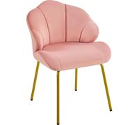 Sillón de terciopelo, forma de concha, color rosa, 1 unidad, para sala de estar
