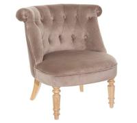 Sillón De Terciopelo Gris Topo "sixtine - Atmosphera Createur D'interieur