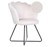 Sillón De Terciopelo Respaldo Concha Sin Reposabrazos Blanco Crema Lovelock