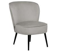 Sillón Decorativo Acolchado Sin Reposabrazos Sala De Estar Terciopelo Gris Claro Voss