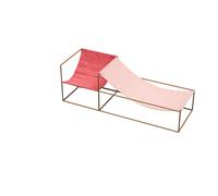 Sillón Duo Seat con Estructura Mostaza Rojo/ Rosa