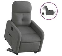 vidaXL Sillón eléctrico reclinable elevable de tela gris oscuro