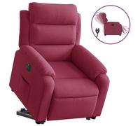 Sillón Eléctrico Reclinable Elevable De Terciopelo Rojo Tinto Vidaxl