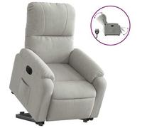 vidaXL Sillón eléctrico reclinable elevable de tela microfibra gris claro