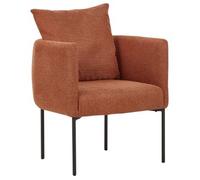Sillón Elegante Con Cojín Patas De Hierro Negras Estilo Retro Lino Sintético Marrón Dorado Malmos