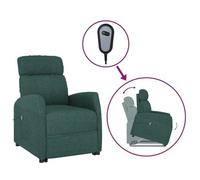 Sillón Elevable Tela Verde Oscuro Vidaxl
