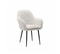 sweeek-Sillón en Borreguito con Patas de Metal Borreguito Blanco - 57x59x84.5 cm
