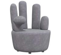 Sillón En Forma De Mano De Terciopelo Gris Vidaxl