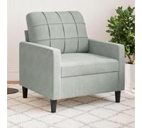 Sillón en gris claro, 60 cm de altura, tapizado en terciopelo, peso: 13,7 kg
