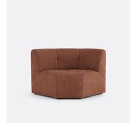 Sillón esquinero modular, 1 plaza, de chenilla fina, ANETA. Talla 1 plaza. Color Arcilla