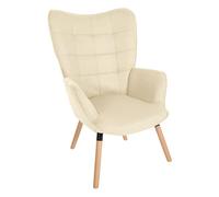 Sillón garding tapizado en tela crema 73x68x101 cm