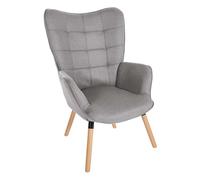 Sillón garding tapizado en tela gris 73x68x101 cm