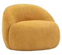 Sillón Ginevra en contrachapado y tela mostaza 81x78x64 cm, asiento h 40 cm