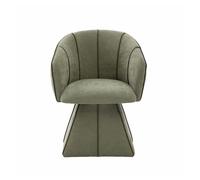 Sillón giratorio de chenilla - individual - ergonómico, respaldo alto, apto para dormitorio y salón - verde oliva