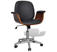 Sillón Giratorio De Madera Curvada Y Cuero Sintético Vidaxl