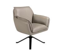 Sillón giratorio en piel gris oscuro - angel cerdá 77x74x90 cm