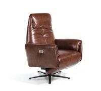 Ángel Cerdà Sillón giratorio 5056C piel Marrón tabaco, mecanismos relax eléctricos, giro 360º
