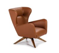Ángel Cerdà – Sillón giratorio 5038C tapizado en polipiel Nogal Marrón 86x75x90 cm