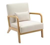 Sillón Hibbing Con Tapizado De Tela Madera Crema 80x64x74 Cm Clp