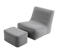 Sillón hinchable con reposapiés gris