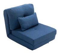 Sillón HOMCOM convertible 1 plaza, sillón cama, sillón 1 plaza con cojín incluido, respaldo ajustable, para sala de estar, con función de carga