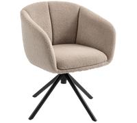 Sillón HOMCOM, sillón de relax con reposabrazos y giro de 360°, color marrón claro
