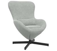 Sillón Huevo Gris Claro 63 X 73 X 90 Cm Terciopelo Vidaxl