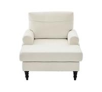 Sillón individual chenilla - 1 plaza, respaldo y reposabrazos cómodos, bolsillos laterales - beige
