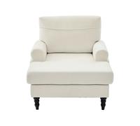 Sillón individual chenilla - 1 plaza, respaldo y reposabrazos cómodos, bolsillos laterales - beige