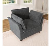 Sillón individual moderno con reposabrazos, silla de lectura, sillón de relax, sillón grande con respaldo suave y reposabrazos, tela de chenilla, para salón, apartamento, oficina, espacios pequeños