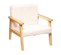 Sillón infantil de tela basile muebles para niños y niñas color beige y roble claro 43 cm