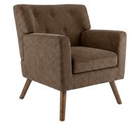 Sillon kioni tapizado en pana marrón oscuro 74x72x80 cm