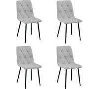 Sillón - Leobert - Modelo Libra - Tapizado en gris claro / Patas negras - 44,5 x 54,5 x 87 cm - Juego de 4 unidades