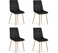 Sillón - Leobert - Modelo Libra - Tapizado en terciopelo , patas de madera - 45 x 54 x 86,5 cm - Juego de 4 unidades