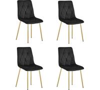 Sillón - Leobert - Modelo Libra - Tapizado en terciopelo / Patas doradas - 45 x 54 x 86,5 cm - Juego de 4 unidades