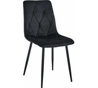 Sillón - Leobert - Modelo Libra - Tapizado en terciopelo / Patas negras - Juego de 4 unidades