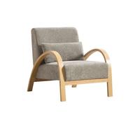 Sillón lounge escandinavo - tapizado en chenilla suave y estructura de madera resistente para salón y dormitorio - gris