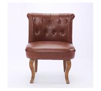 Sillón lounge individual - cuero auténtico, cómodo, patas de madera maciza - marrón