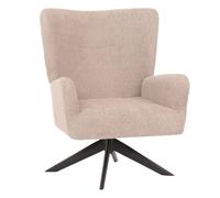 Sillón lounge sillón cóctel tapizado reclinable giratorio tela chenilla color topo y metal 04_0006378