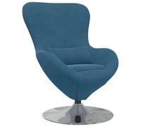 Sillón Lounge Terciopelo Azul Base Giratoria | Diseño moderno, reposabrazos cómodos, fácil mantenimiento, ideal para salón o dormitorio