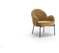 Sillón Malibu tapizado en tejido bou olor miel, con estructura de metal lacado en negro: comodidad y diseño moderno para ambientes elegantes