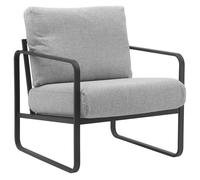 Sillón manea en polipiel o tela gris claro 74x70x82 cm