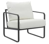 Sillón manea en polipiel o tela simil cuero blanco 74x70x82 cm