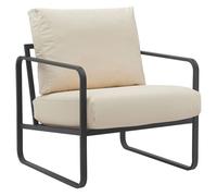 Sillón manea en polipiel o tela simil cuero crema 74x70x82 cm