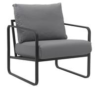 Sillón manea en polipiel o tela simil cuero gris 74x70x82 cm