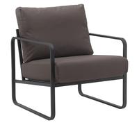 Sillón manea en polipiel o tela simil cuero marrón 74x70x82 cm