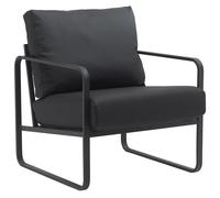 Sillón manea en polipiel o tela simil cuero negro 74x70x82 cm