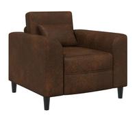 vidaXL Sillón Marrón – Cuero de Suede Sintético