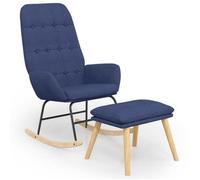 vidaXL Sillón mecedora con taburete tela en color Verde oscuro/Amarillo/Gris oscuro y más | cómodas modernas ergonómicas para comedor cocina salón hogar