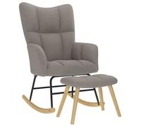 Sillón Mecedora Con Taburete Tela Gris Taupe Vidaxl
